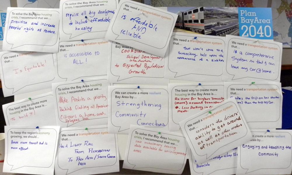 Ideas from the Fremont open house in Alameda County on May 4.